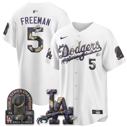 Los Angeles Dodgers Nightmare Edition Vapor Jersey - Stitched