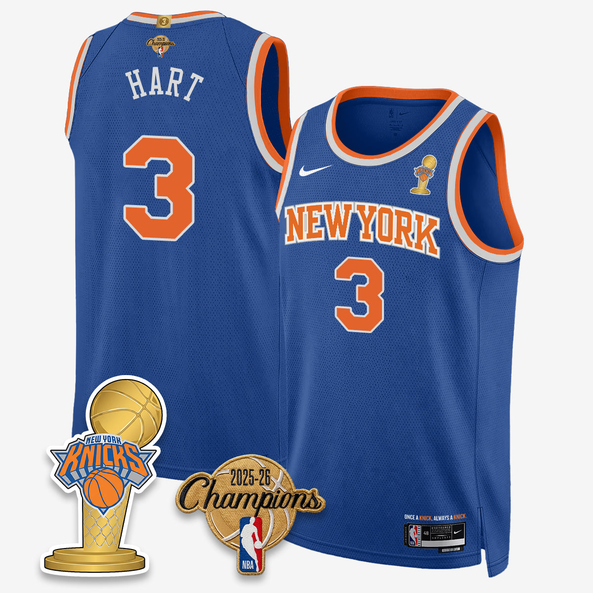 New York Knicks 2026 Basketball Champions Vapor Jersey - Stitched