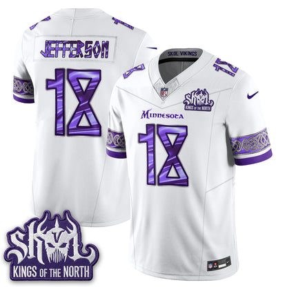 Minnesota Vikings Fangear Edition Warrior Skol Patch Vikings Font Vapor Jersey - Stitched