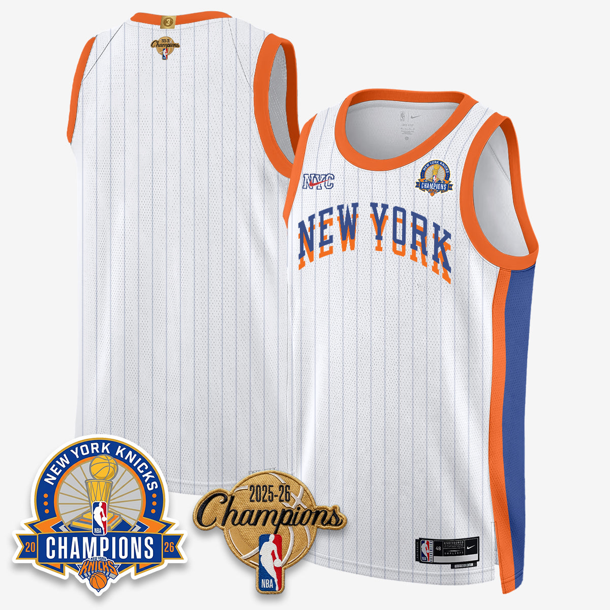 New York Knicks 2026 Basketball Champions Gold Edition Vapor Jersey- Stitched