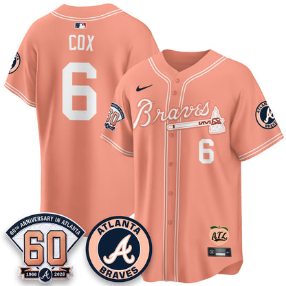 Atlanta Braves 60th Anniversary Peach Edition Vapor Premier Limited Jersey - All Stitched (1)