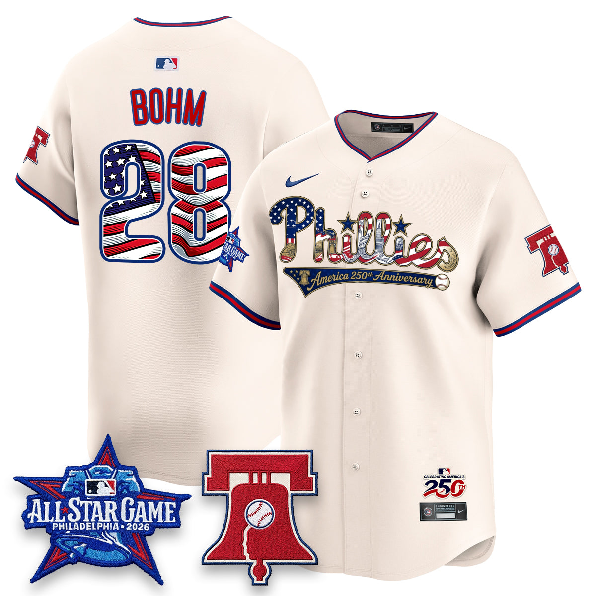 Philadelphia Phillies 2026 Independence Day USA Vapor Limited Jersey - Stitched