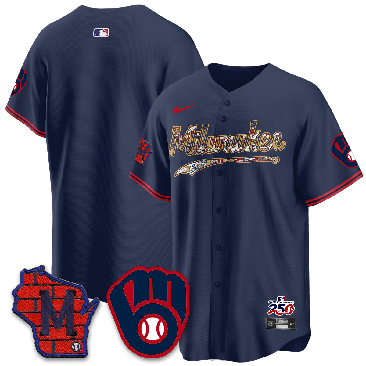 Milwaukee Brewers 2026 Independence Day USA Vapor Limited Jersey - Stitched