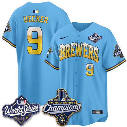 Milwaukee Brewers "Pitcher & Pint" 2026 WS Champions Vapor Jersey - Stitched