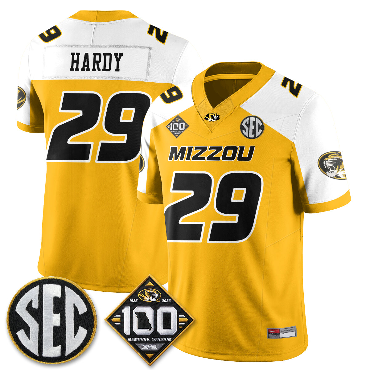 Missouri Tigers 100th Anniversary of Memorial Stadium Vapor Jersey - Stitched