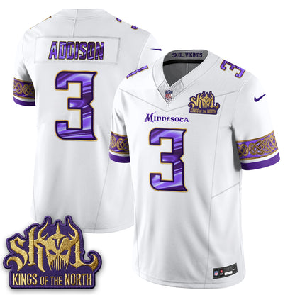 Minnesota Vikings Fangear Edition Warrior Skol Patch Vapor Jersey - Stitched