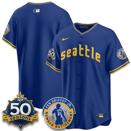 Seattle Mariners Ken Griffey Jr. Patch Vapor Premier Limited Jersey - All Stitched