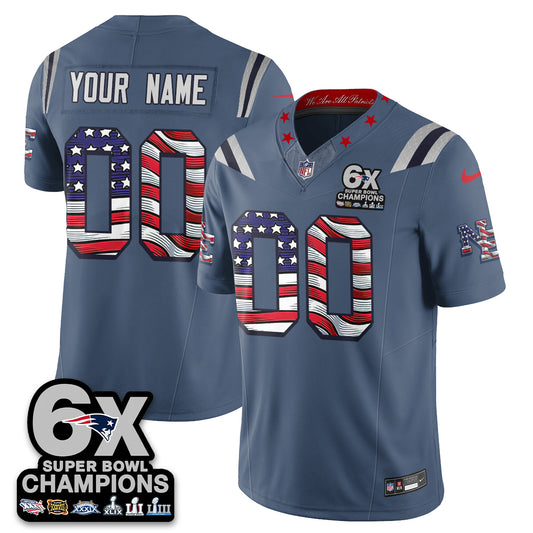 New England Patriots America Edition Vapor Custom Jersey V2- Stitched
