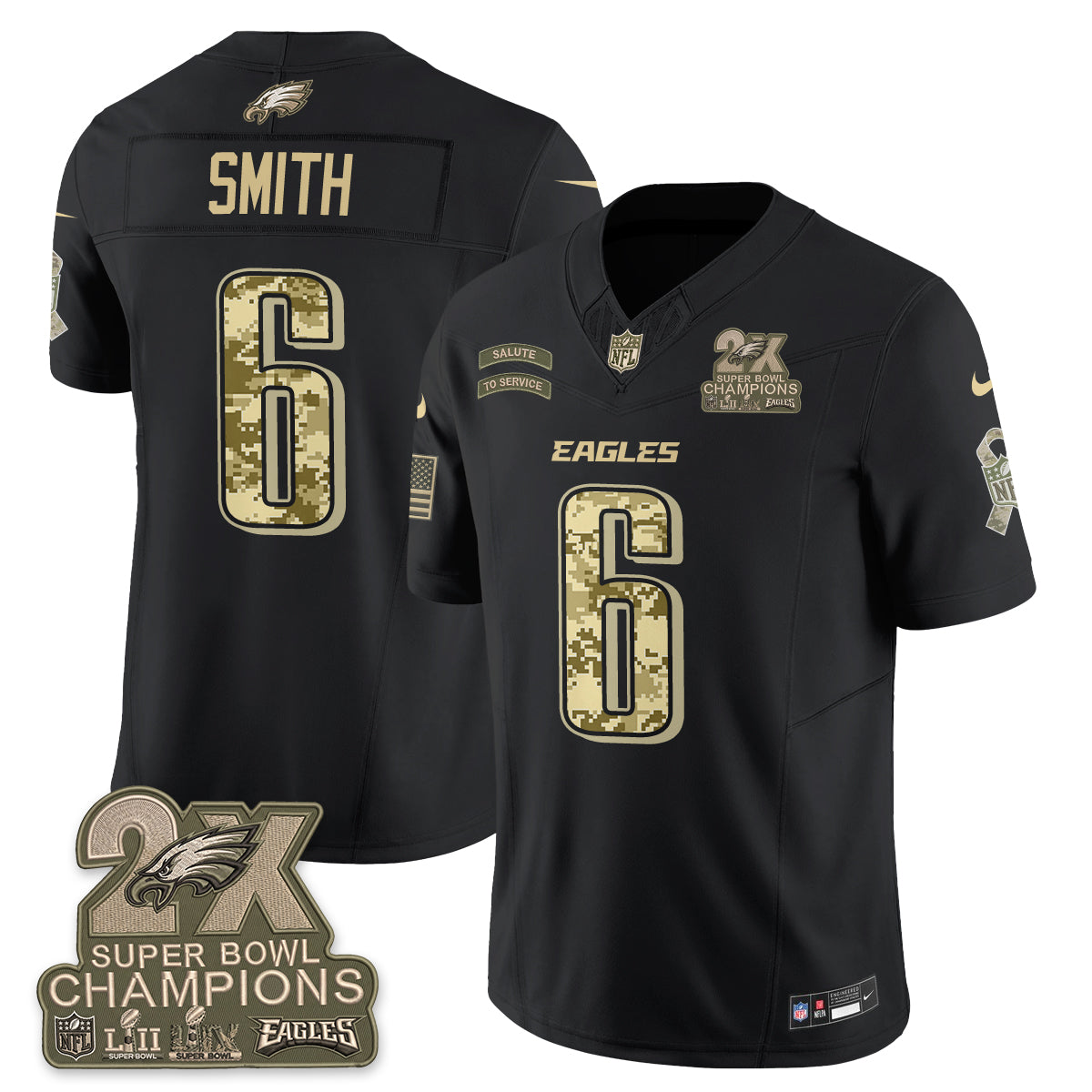 Philadelphia Eagles Salute to Service V2 Vapor Jersey - Stitched-NQD