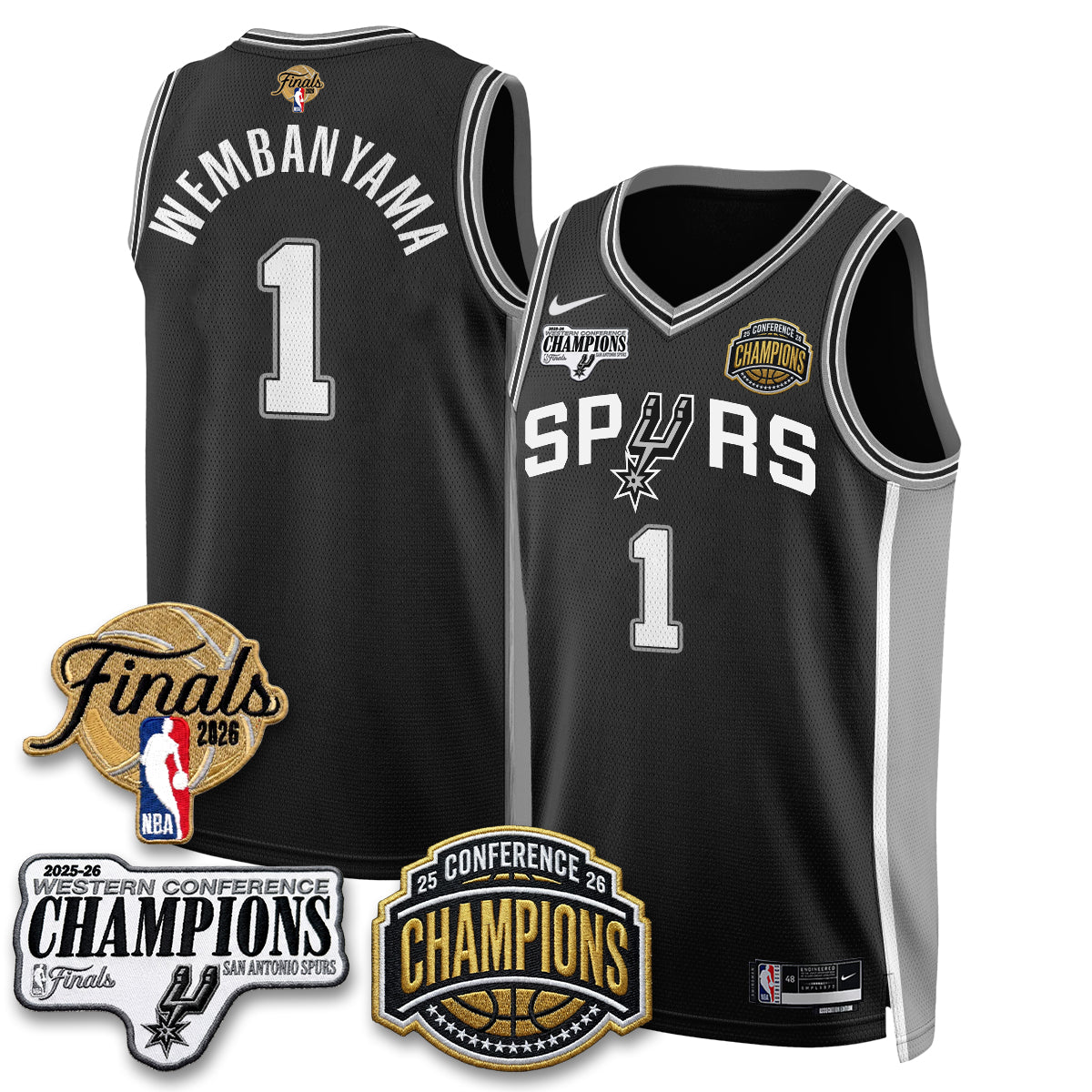 San Antonio Spurs 2026 NBA Western Conference Champions Vapor Jersey - Stitched
