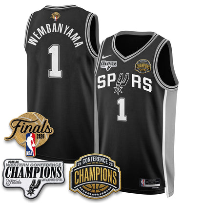 San Antonio Spurs 2026 NBA Western Conference Champions Vapor Jersey - Stitched