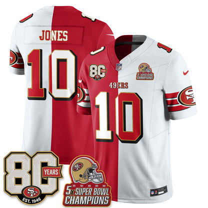 San Francisco 49ers Split Style Vapor Jersey - Stitched