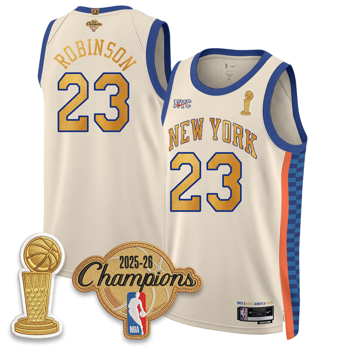 New York Knicks Champions Night Vapor Jersey - Stitched-NQD