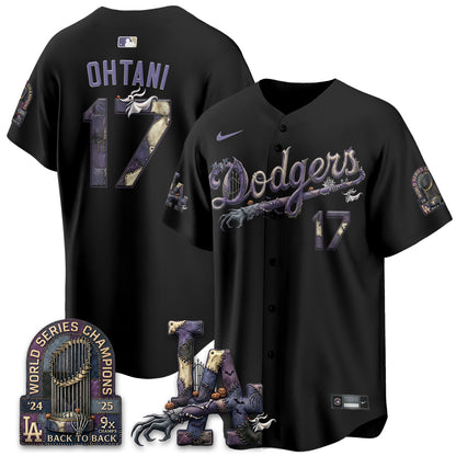 Los Angeles Dodgers Nightmare Edition Vapor Jersey - Stitched