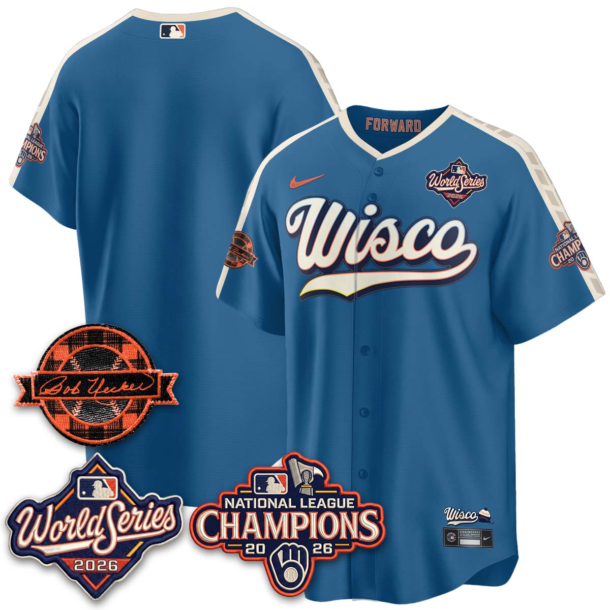 MIL 2026 NL Champions - Uecker Patch Vapor Jersey - Stitched -NQD (TT)