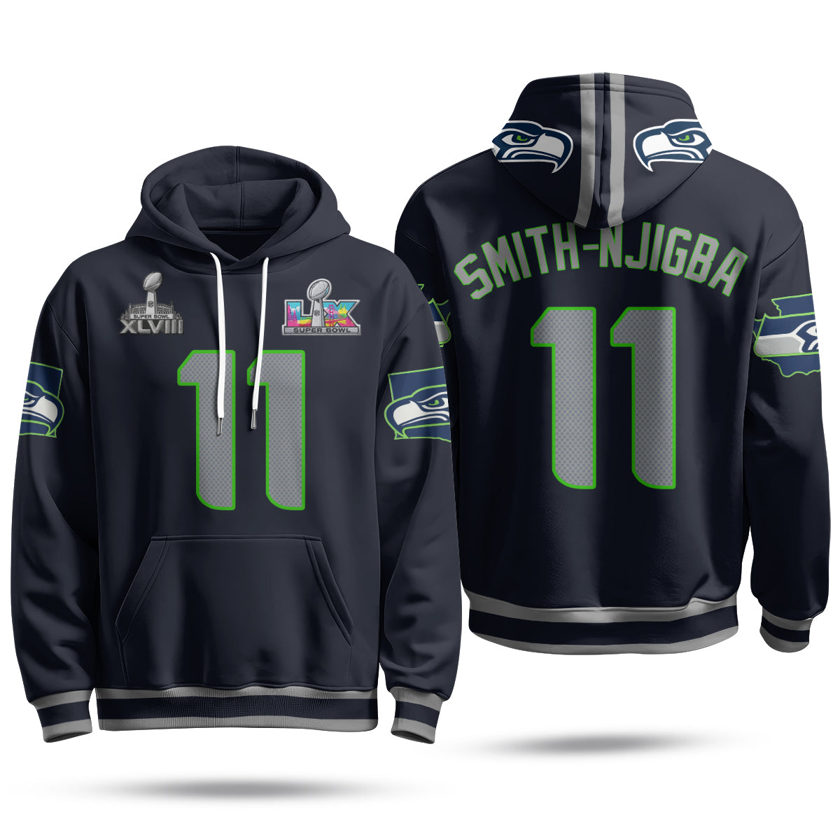 Seattle Seahawks S.Bowl Champs Hoodie - Stitched