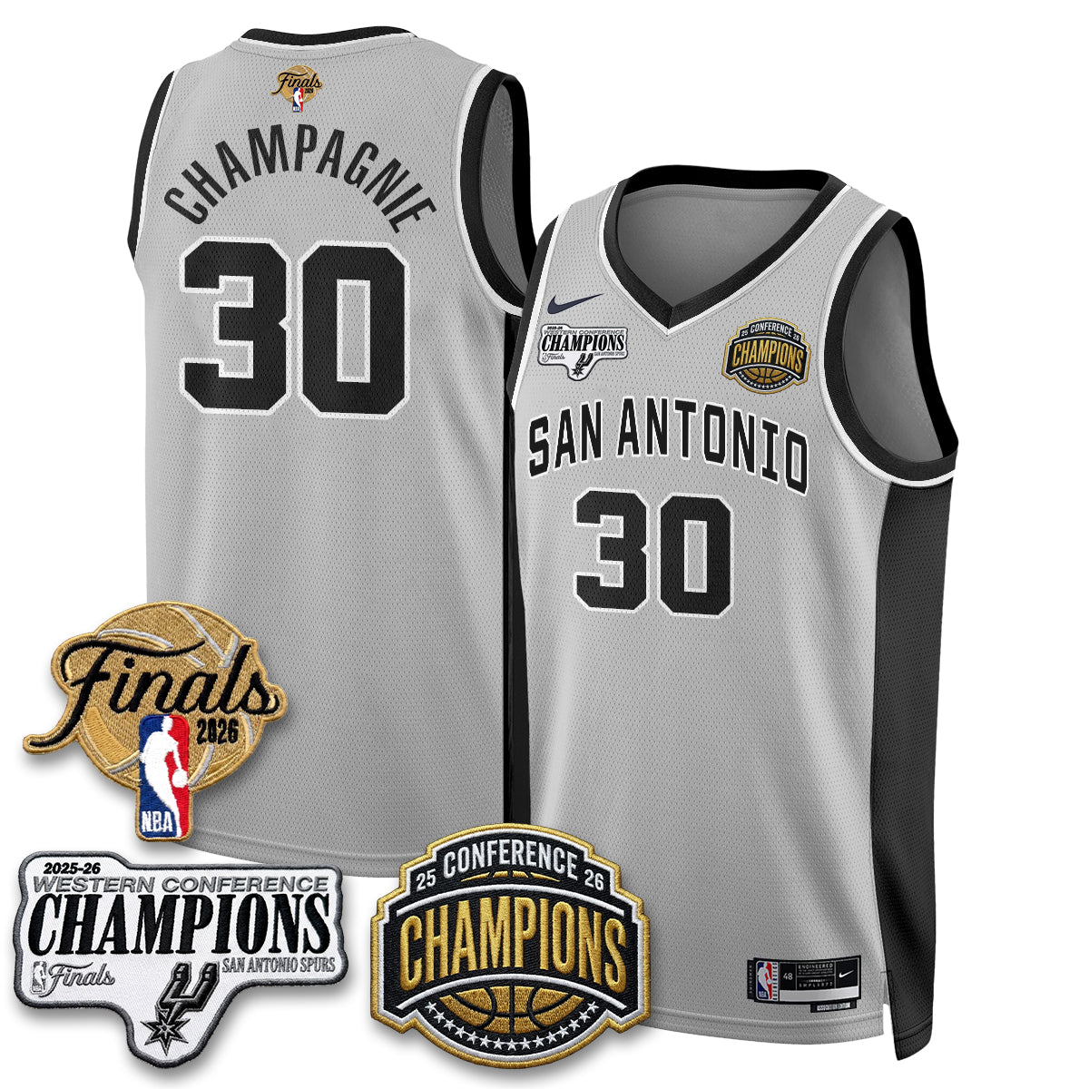 San Antonio Spurs 2026 NBA Western Conference Champions Vapor Jersey - Stitched