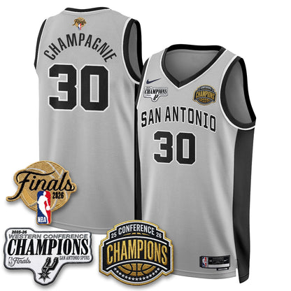San Antonio Spurs 2026 NBA Western Conference Champions Vapor Jersey - Stitched