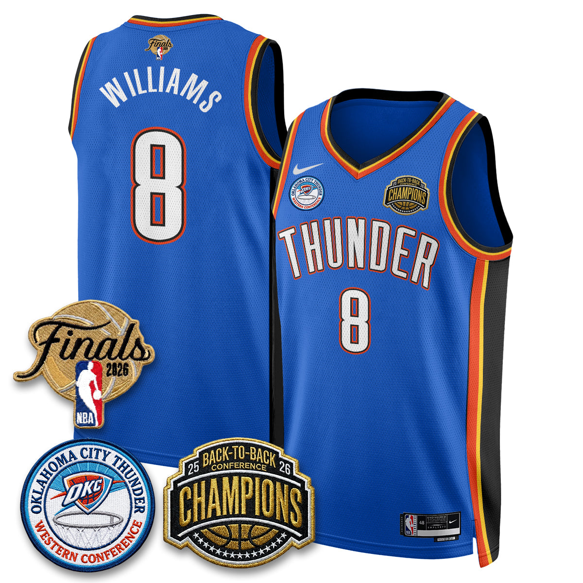 Oklahoma City Thunder 2026 NBA Western Conference Champions Vapor Jersey - Stitched