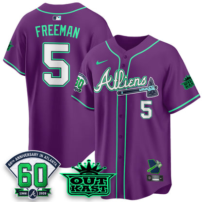 Atlanta Braves x Atliens Cool Base Galaxy Version Jersey - Stitched