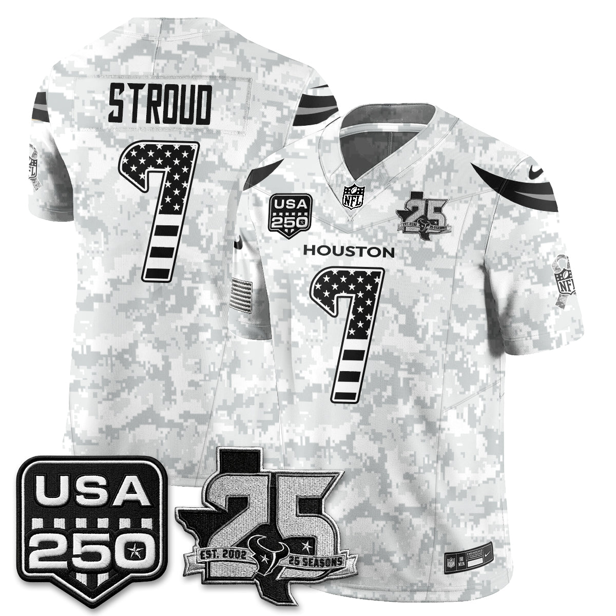 Houston Texans 2026 Salute to Service Edition Vapor Jersey - Stitched