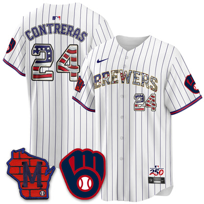 Milwaukee Brewers 2026 Independence Day USA Vapor Limited Jersey - Stitched