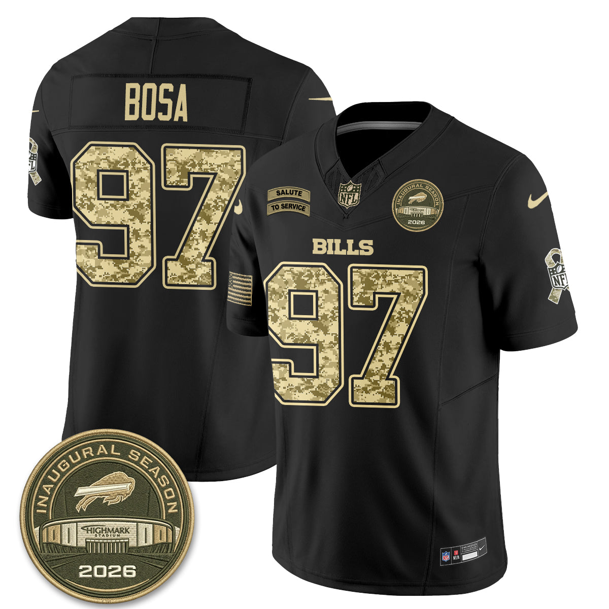 Buffalo Bills 2026 Salute to Service Edition Vapor Jersey V2- Stitched-NQD