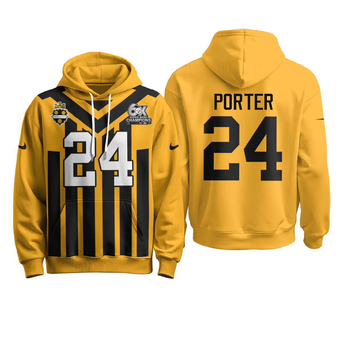 Pittsburgh Steelers 6X Champs Rivalries Fleece Hoodie - Printed