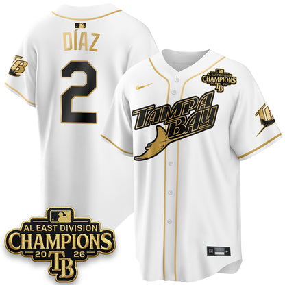 Tampa Bay Rays 2026 AL East Champs Gold Edition Vapor Jersey - Stitched-NQD
