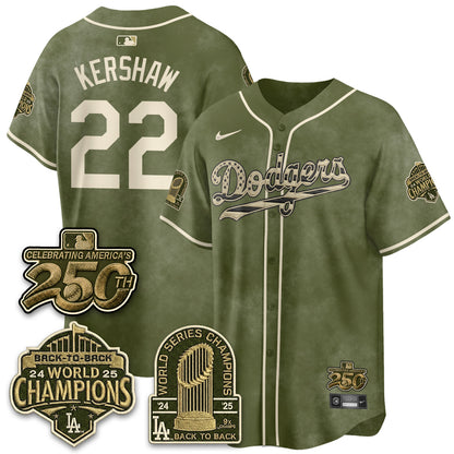 Los Angeles Dodgers New Era Olive 2026 Armed Forces Day Jersey -All Stitched V2