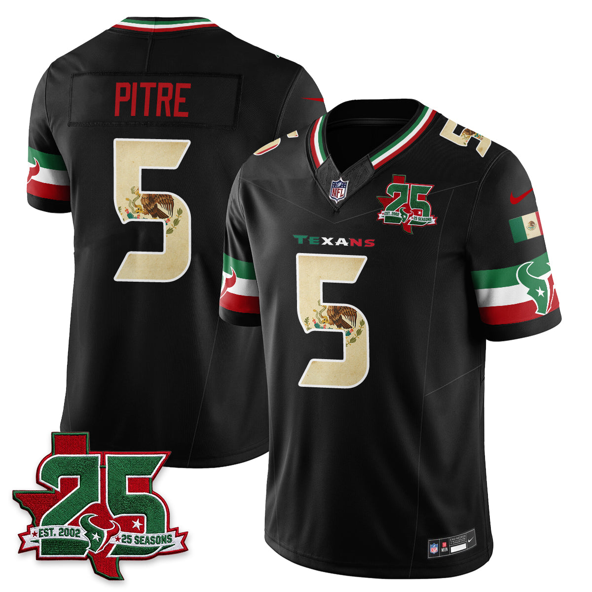 Houston Texans 25 Seasons Mexico Style Vapor Jersey - Stitched
