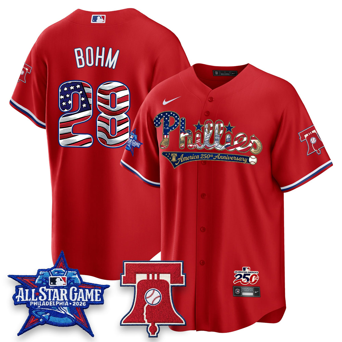 Philadelphia Phillies 2026 Independence Day USA Vapor Limited Jersey - Stitched