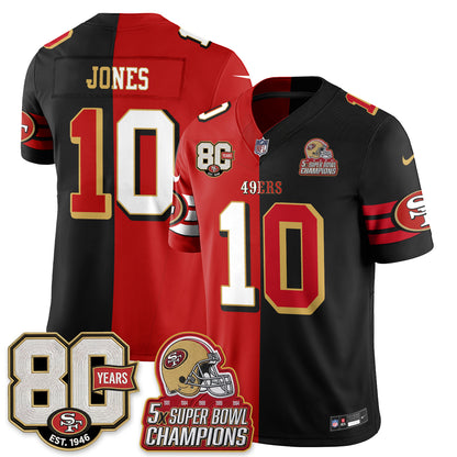 San Francisco 49ers Split Style Vapor Jersey - Stitched