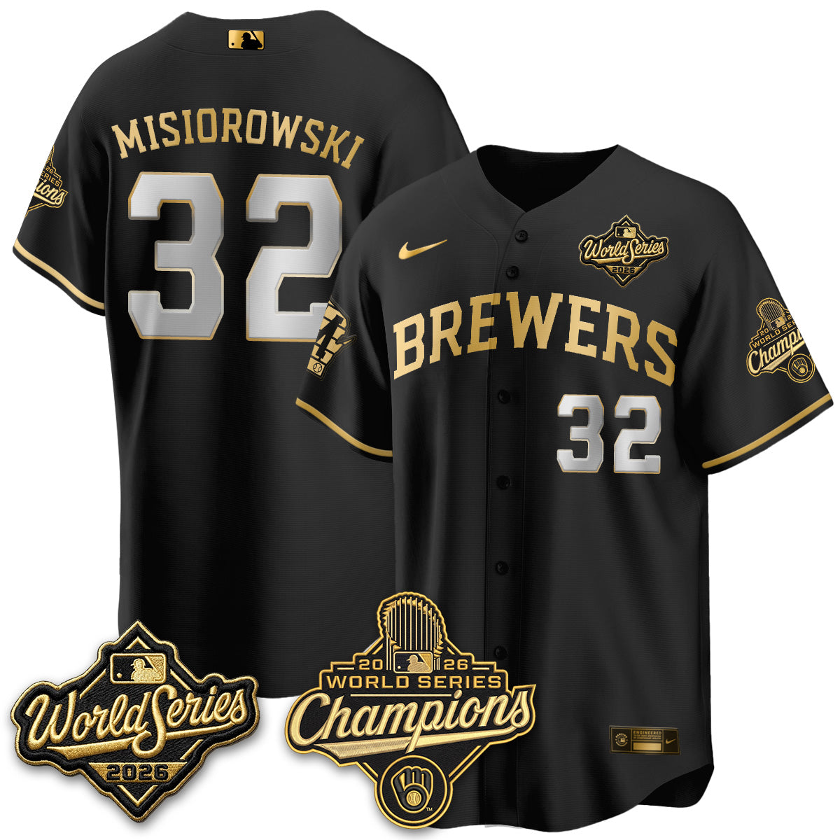 Milwaukee Brewers 2026 WS Champions Vapor Jersey - Stitched