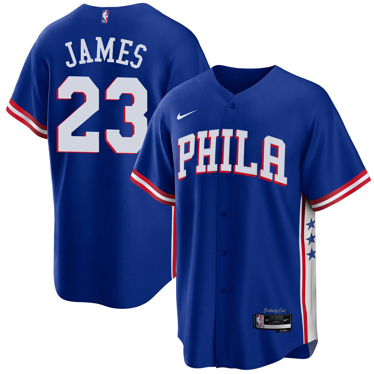 Philadelphia 76ers LeBron James #23 Vapor Baseball Jersey - Stitched