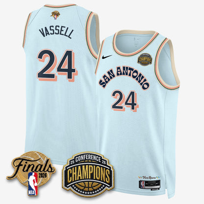 San Antonio Spurs 2026 NBA Western Conference Champions Vapor City Edition Jersey - Stitched