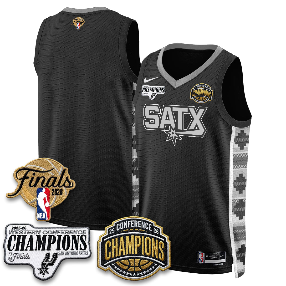 San Antonio Spurs 2026 NBA Western Conference Champions Vapor Jersey - Stitched