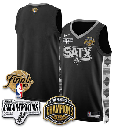 San Antonio Spurs 2026 NBA Western Conference Champions Vapor Jersey - Stitched
