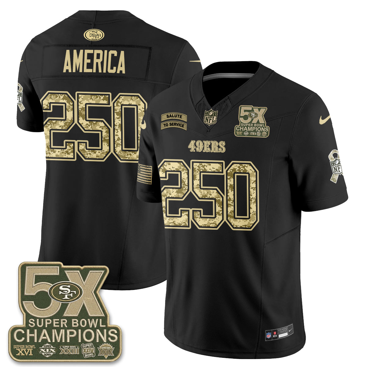 San Francisco 49ers 2026 Salute to Service V2 Vapor Jersey - Stitched-NQD