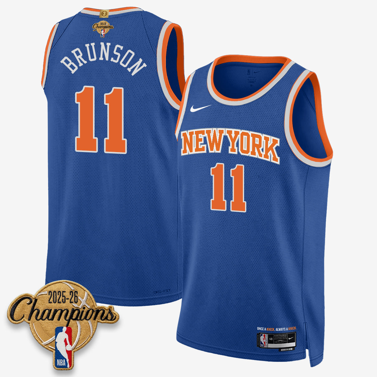 New York Knicks 2026 Basketball Champions Vapor Jersey V2- Stitched