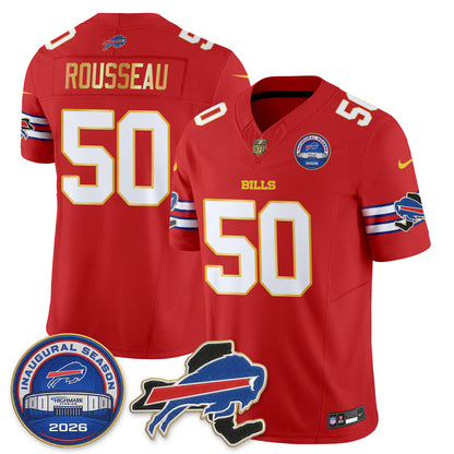 Buffalo Bills 2026 Gold Trim Edition Vapor Jersey - Stitched