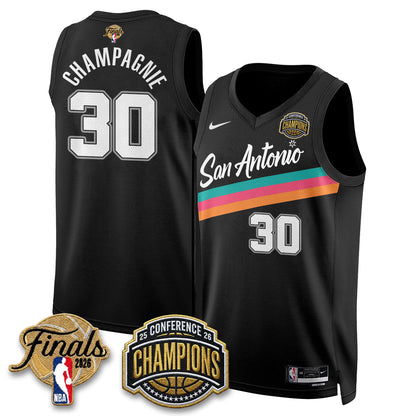 San Antonio Spurs 2026 NBA Western Conference Champions Vapor City Edition Jersey - Stitched