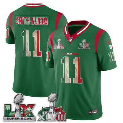 Seattle Seahawks 2X Champs Patch Mexico Edition Vapor Black Jersey- Stitched