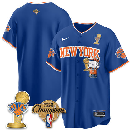 New York Knicks 2026 NBA Champions x Meow Kitty Vapor Jersey - Stitched