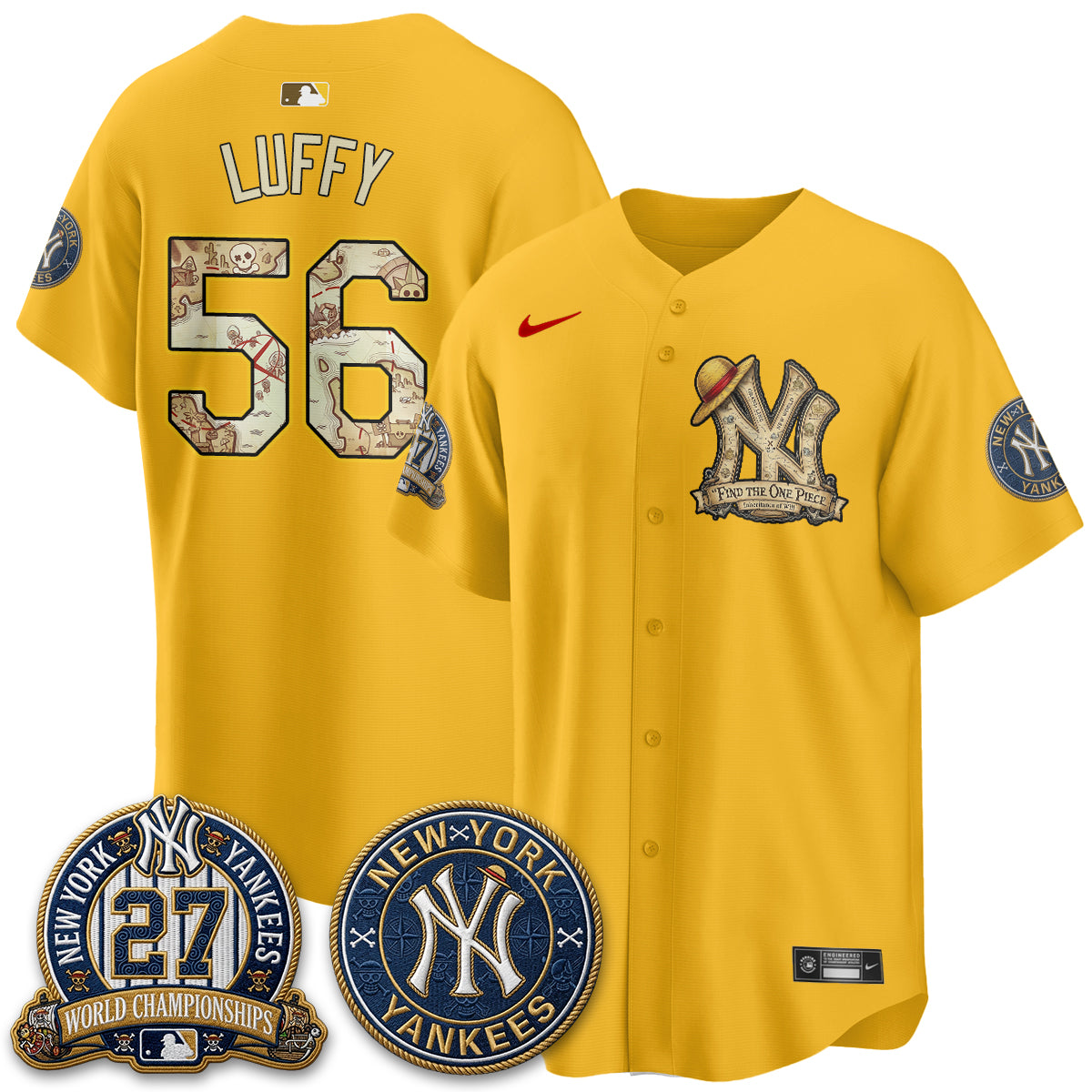 New York Yankees x OP Japanese Cartoon Limited Jersey -  Stitched