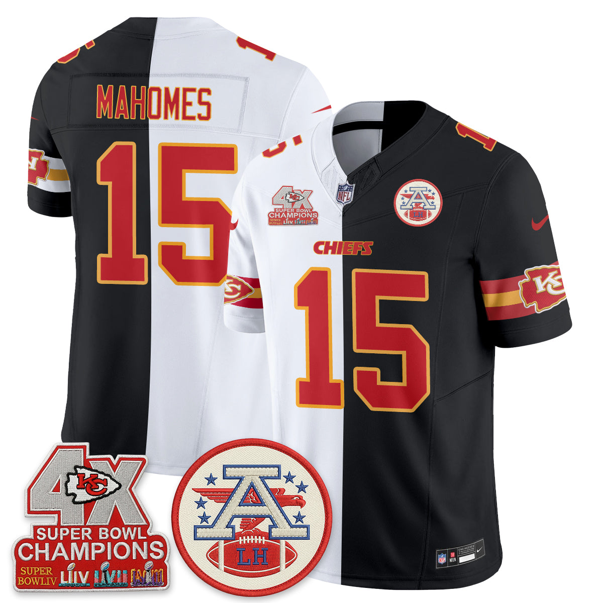 Kansas City Chiefs Split Edition Vapor Jersey - Stitched