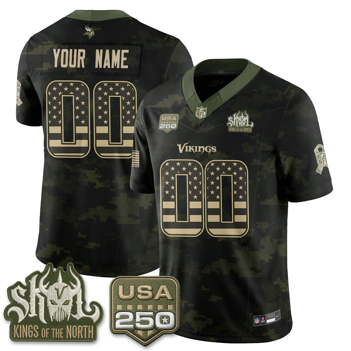 Minnesota Vikings 2026 Salute to Service Edition Vapor Custom Jersey - Stitched