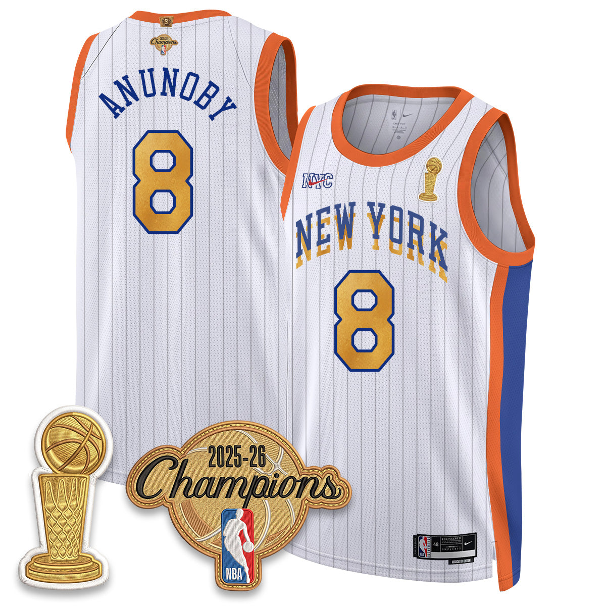 New York Knicks Champions Night Vapor Jersey - Stitched-NQD
