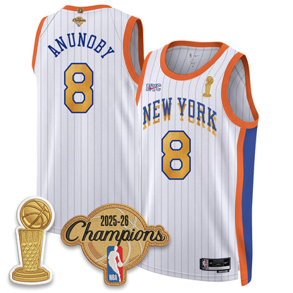 New York Knicks Champions Night Vapor Jersey - Stitched-NQD
