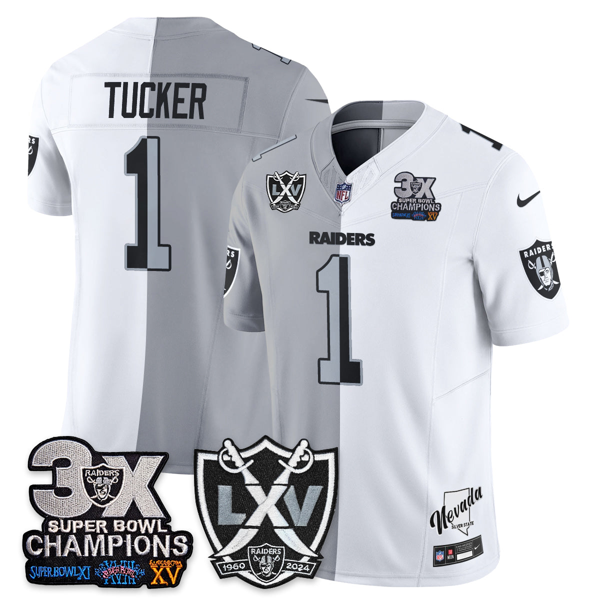 Las Vegas Raiders Split Edition Vapor Jersey V2- Stitched
